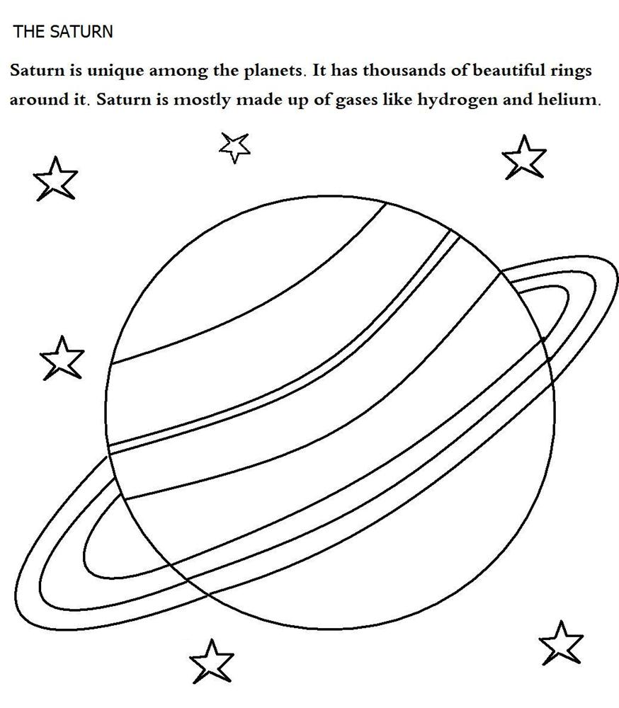 Coloring Pages for Kids: Planet Saturn Coloring Pages