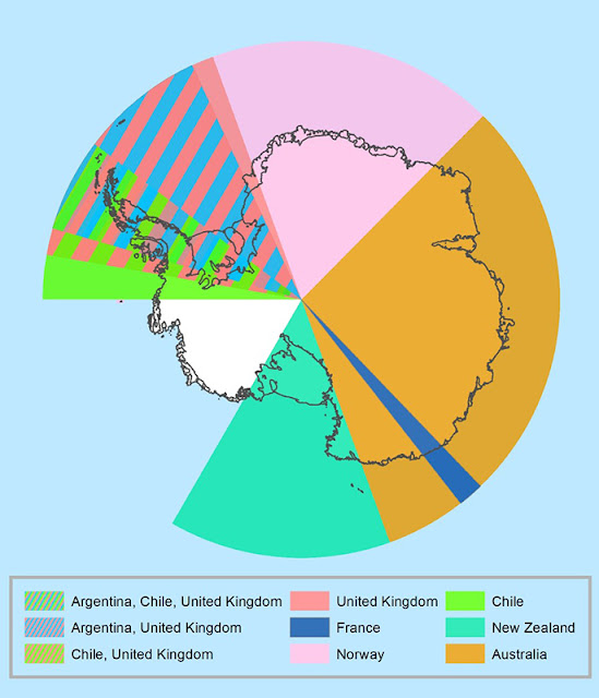 Overlap claim countries on Antarctica