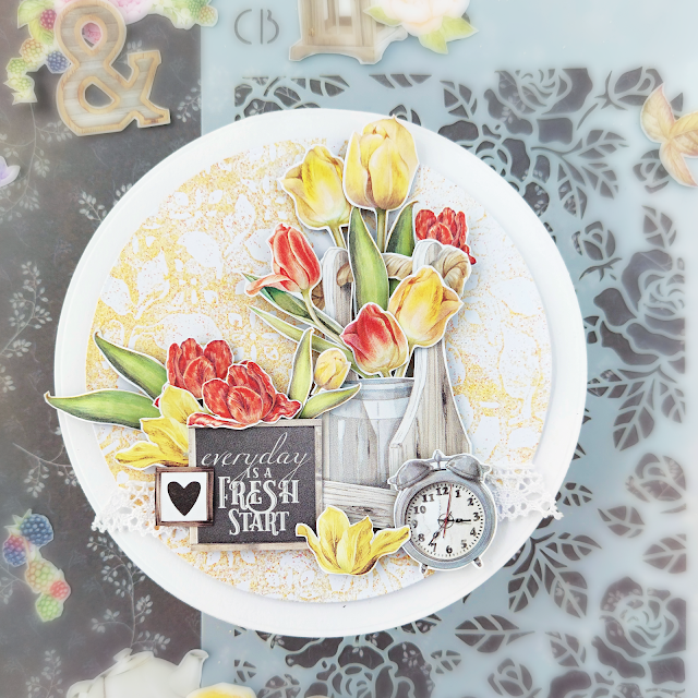 Ciao Bella Paper Sparrow Hill Collection - circle card ideas by Lou Sims