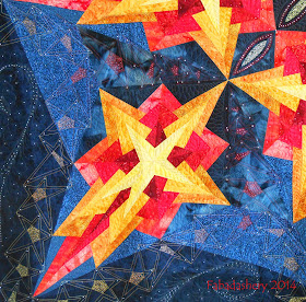 Detail 'Shooting Stars' by Brigit Schüller longarm quilt