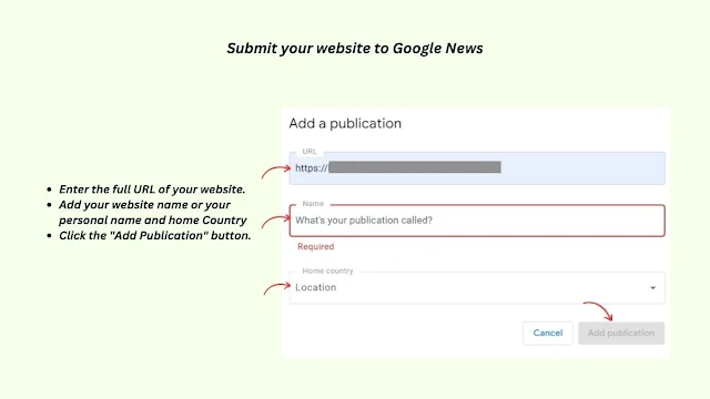 Submit your website to google news