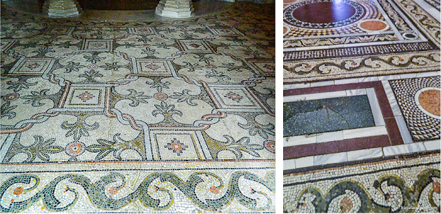 Pisos em mosaicos na Basílica de San Vitale, Ravena, Itália