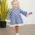 Kids Contrast Lace Floral Print Dress Kids Contrast Lace