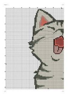 Cute cat cross stitch pattern Kitten embroidery