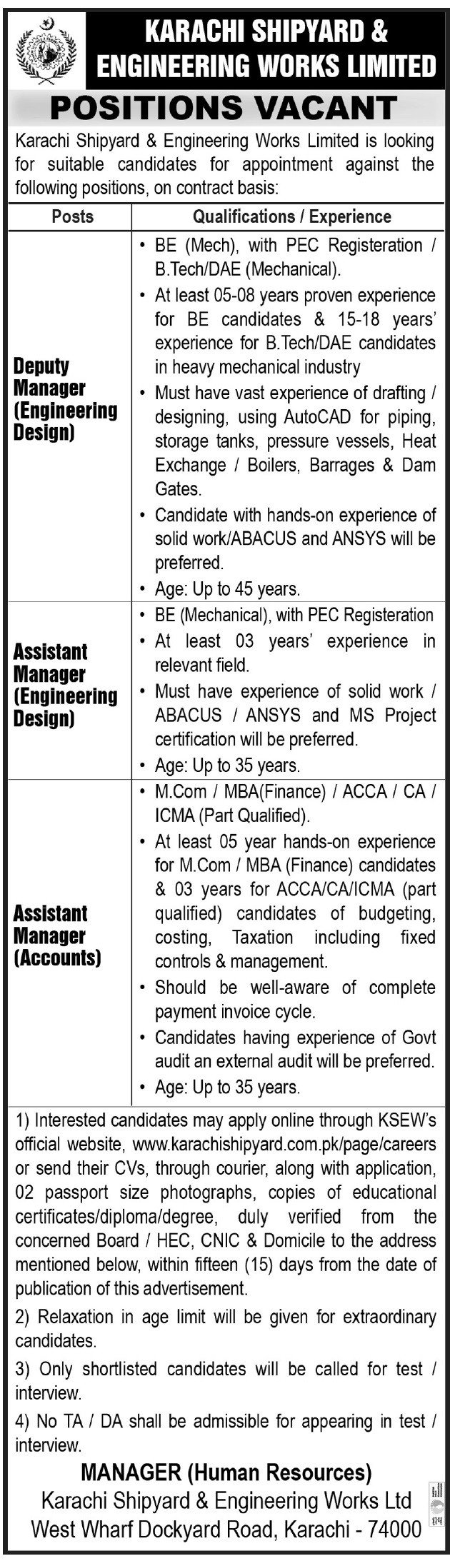 Karachi Shipyard Jobs 2024 Online Apply