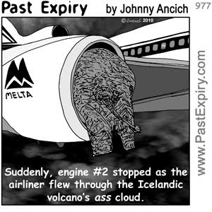 [CARTOON] Volcano Ash Cloud.  images, pictures, cartoon, environment, plane, pun