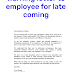 Sample Warning letter to employee for late coming