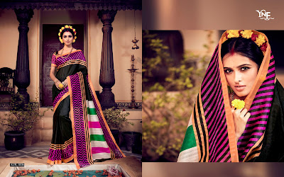 Black and Pink Combination Bhagalpuri silk saree
