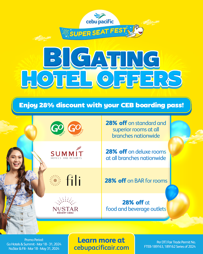 Cebu Pacific Offers Hotel Discounts in Celebration of 28th Anniversary