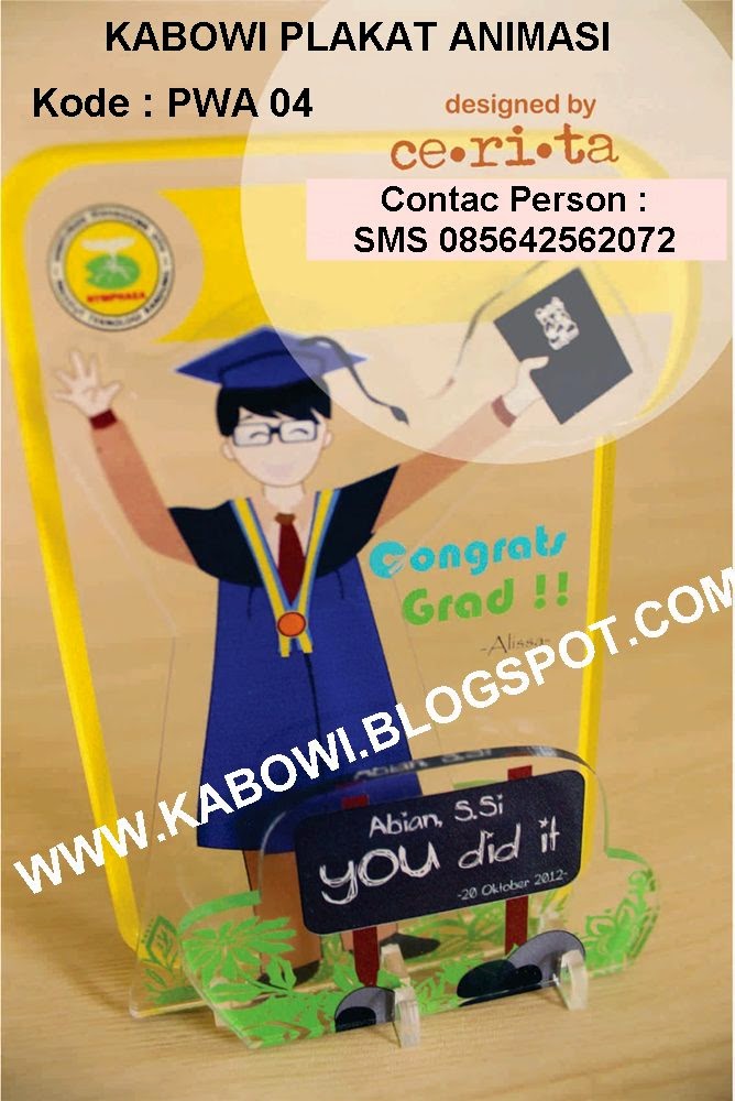 KABOWI PRODUSEN BONEKA WISUDA PLAKAT Souvenir Graduation 