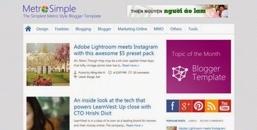 Released Metro Simple Premium Blogger Template V.2