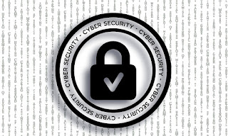 Cyber Security emblem in black and white