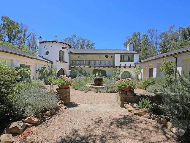kathryn ireland ojai ranch, spanish eclectic style home, spanish revival, ojai ranch, reese witherspoon house