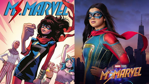 Comparación de Ms Marvel en cómic y en la serie.