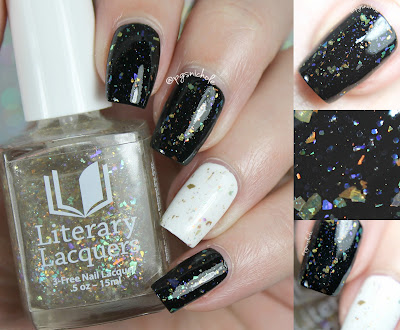 Literary Lacquers Passion (over black & white creams) | The Nailed Collection