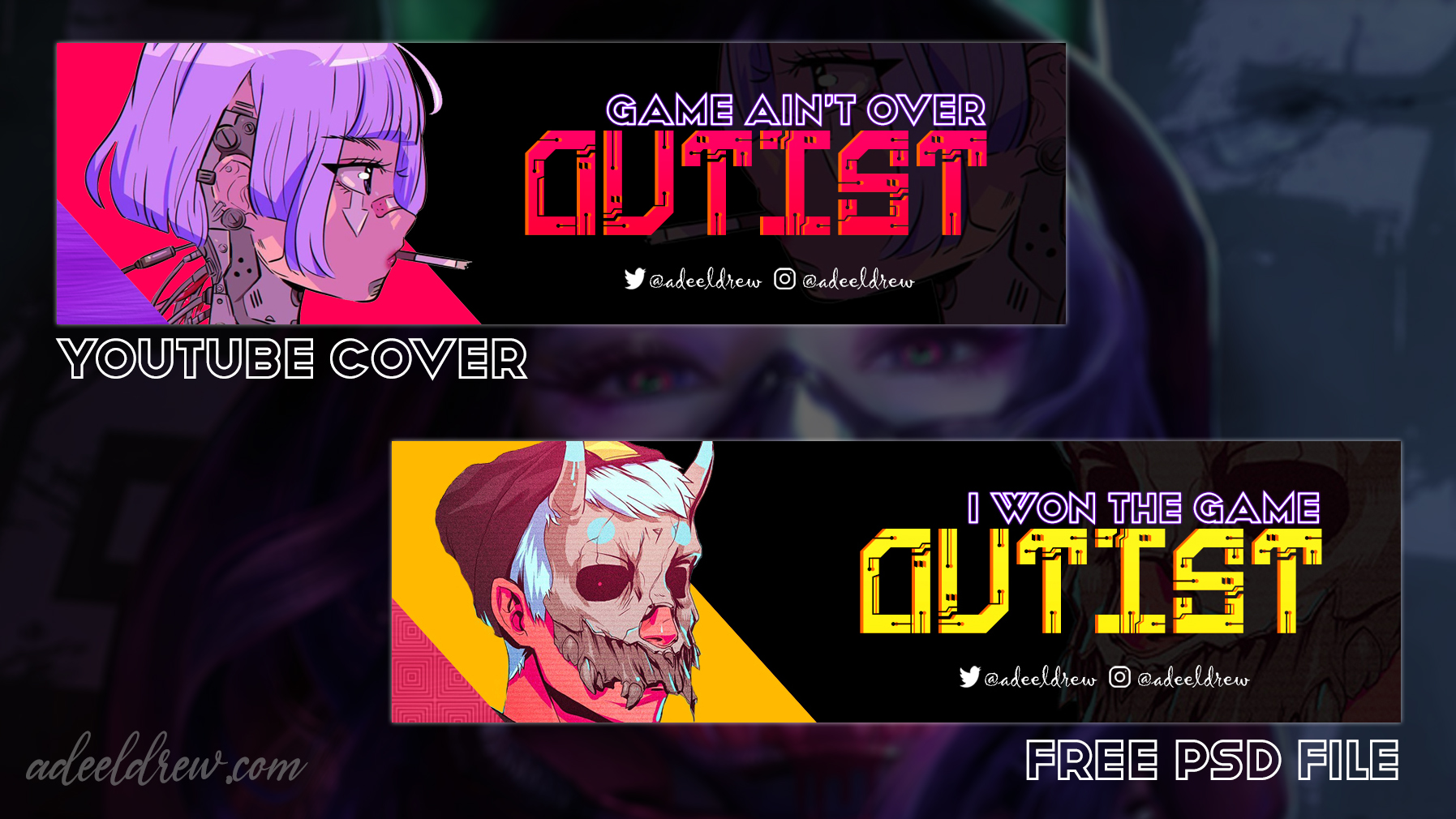 Outist Gaming Cover Banner Art For Youtube Free Psd Download Youtube Gaming Banner Art For Boys And Girls