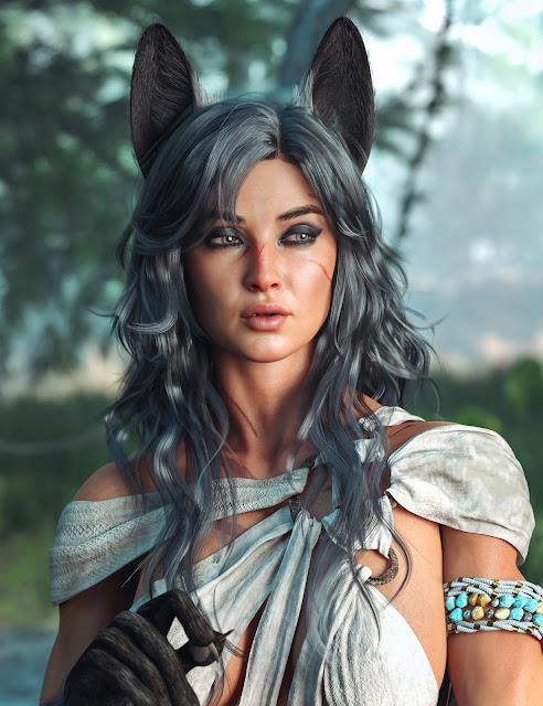 HS HoneyHeart Hair for Genesis 9, 8.1, and 8 Females: A Stylish Addition to Your Digital Wardrobe