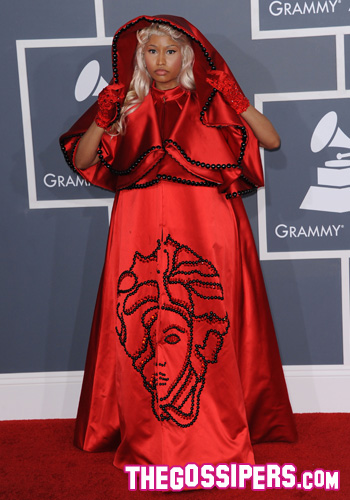 grammy awards 2012,grammy awards red carpet,diy,fashion diy,metal collar, nicki minaj