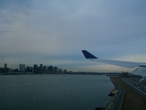 Landing at Boston Logan Airport.