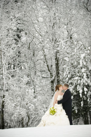 Here are some tips and pictures for a Winter Wonderland Wedding The Dress