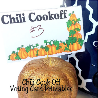 Make your Fall Festival just a little bit easier by letting the guests bring the food.  With a chili cook off, they can eat, vote, and everyone wins with these Chili Cook off printable voting cards.