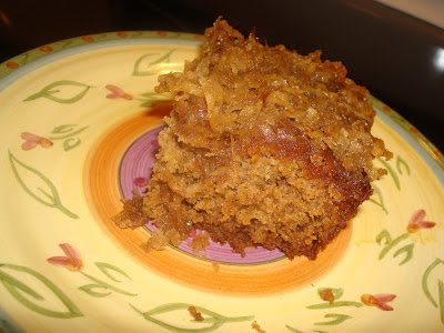 Applesauce Oatmeal Cake with Broiled Coconut Topping