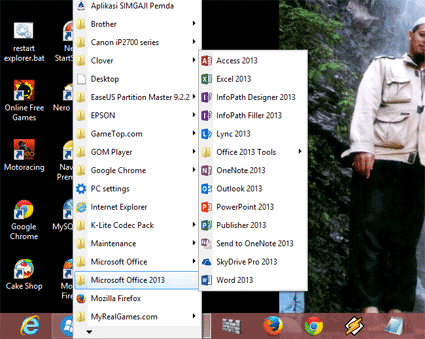 Start menu classic XP di Windows 8