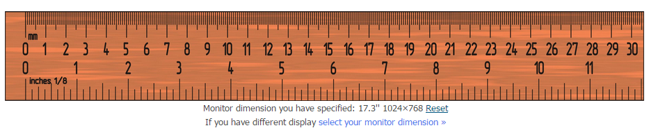 online ruler actual sizeinch cm and draggable