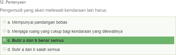 Contoh Soal Ujian teori SIM A dgn Kunci Jawaban Oktober 2018