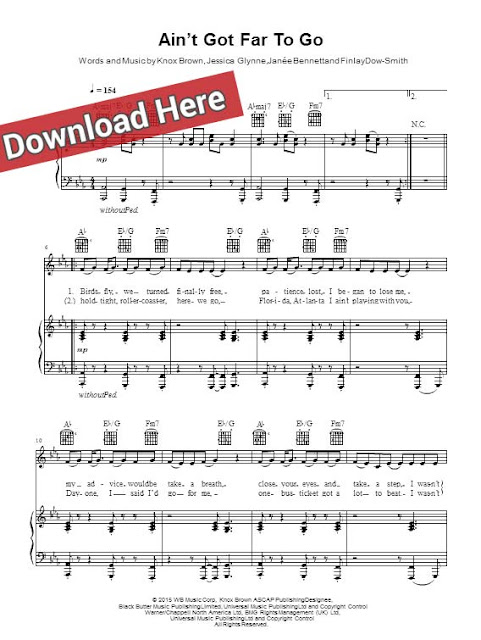 jess glynne, ain't got far to go, sheet music, piano notes, chords, score, download, free, tutorial, lesson, keyboard, guitar, tabs, bass, how to play, learn, vocals, akord, voice, klavier noten