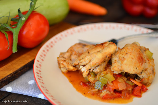 Pollo Guisado Bajo en Calorías©Saboreando las estrellas