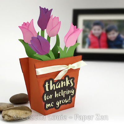 flower pot box card paper crafting SVG Cricut Explore Design Space