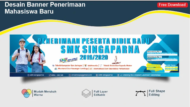 Kumpulan Banner Penerimaan Siswa Baru CDR CorelDraw