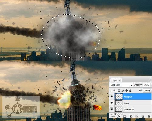 membuat efek asap gedung - Membuat Efek Meteor di Photoshop