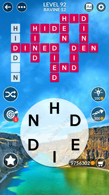 Wordscapes Level 92 answers, cheats, solution for android and ios devices.