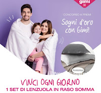 Concorso " Sogni d'oro con Gimi" : vinci 123 Set di lenzuola Somma ( uno al giorno)