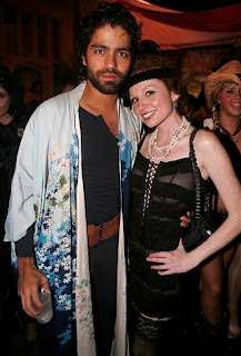 Adrian Grenier dressed as I don't know what...a herion addict maybe with Playmate Scarlett Keegan