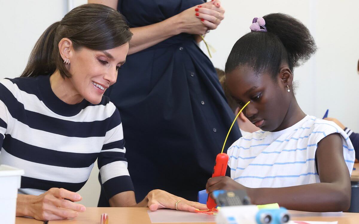 Queen Letizia of Spain attends the Opening of the School Year 2023/2024 at  CEIP do Camino Ingles on September 11, 2023 in Sigueiro/Orosos, Spain  Credit: agefotostock /Alamy Live News Stock Photo - Alamy