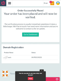 Order Placed - Only Domains