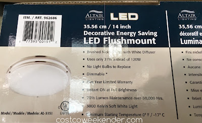 Costco 962686 - Make the switch to LED with the Altair AL-3151 Flushmount