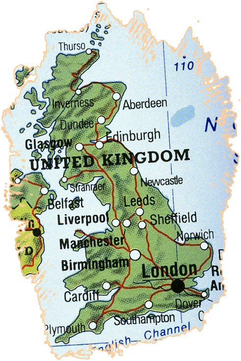 map of uk with cities. Area Map of United Kingdom