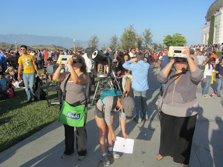 viewing the solar eclipse from Griffith Observatory