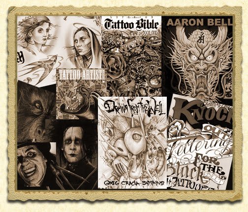 Knock Out Lettering guide Tattoo Bible vol 1 2 2 new flash sets from