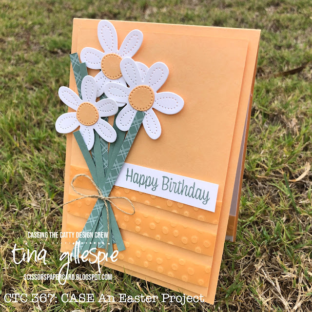 scissorspapercard, Stampin' Up!, CASEing The Catty, Sweet As A Peach, Pierced Blooms Dies, Decorative Dots EF