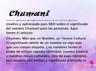 significado del nombre Chumani