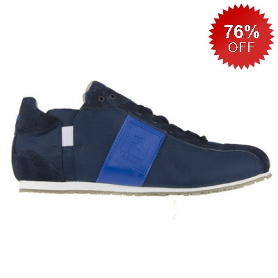 Fendi Leather Band Navy Men Sneakers