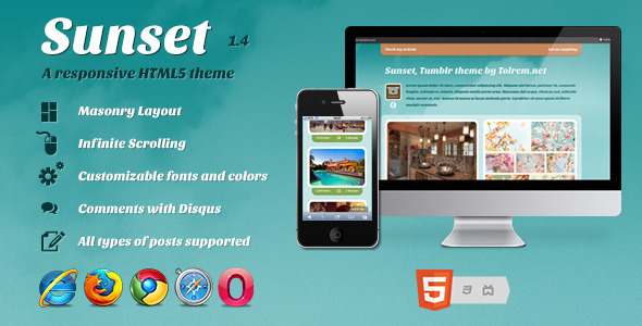 Sunset - a Responsive HTML5 theme for Tumblr - Blog Tumblr