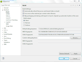 Get SHA1 using Android Eclipse