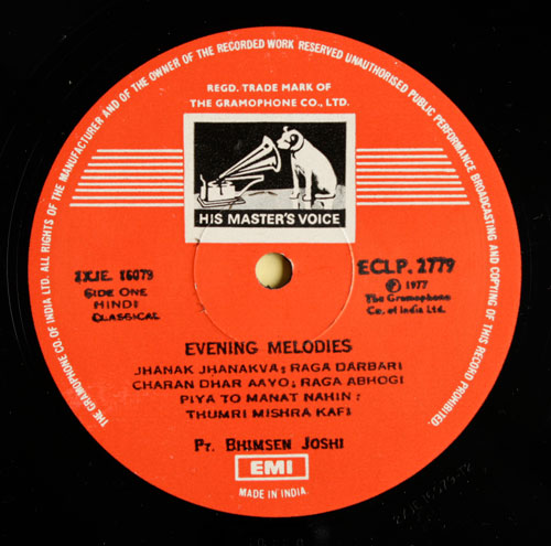  EMI India • ECSD 2779 • P.1977. Side 1 - Evening Melodies