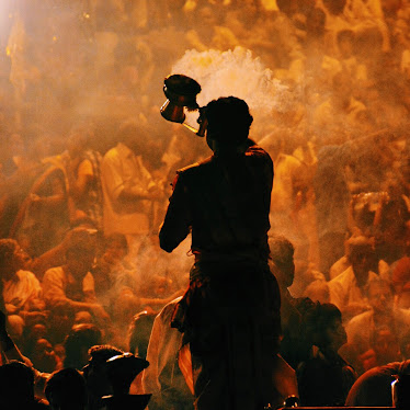 A person doing Puja